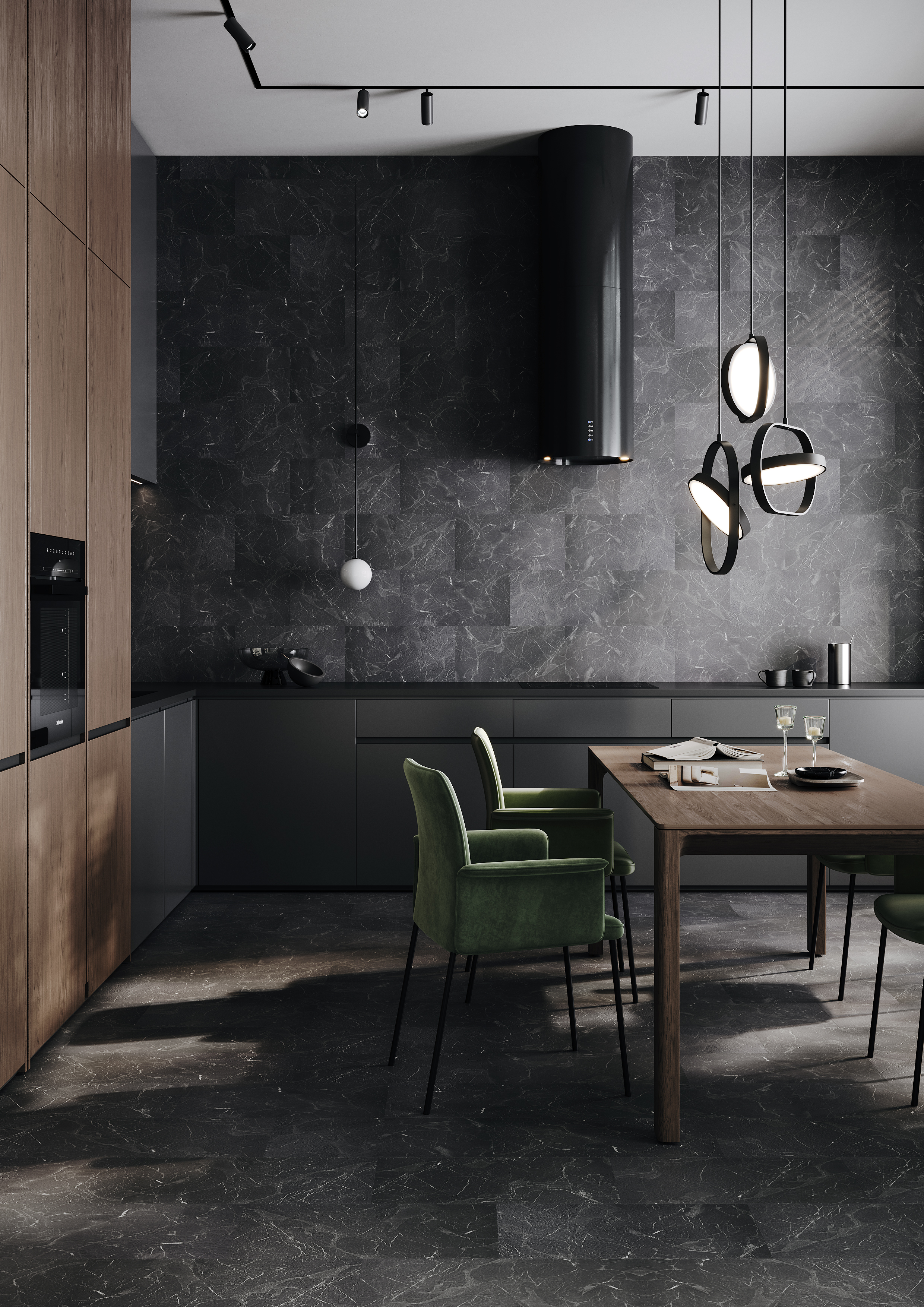 Кварцвиниловый SPC ламинат Home Expert Rock Marquin 9111 610×305×4 фото в интерьере